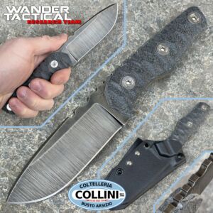 Wander Tactical - Cuchillo Scrambler - Raw Finish & Black Micarta - cuchillo artesanal